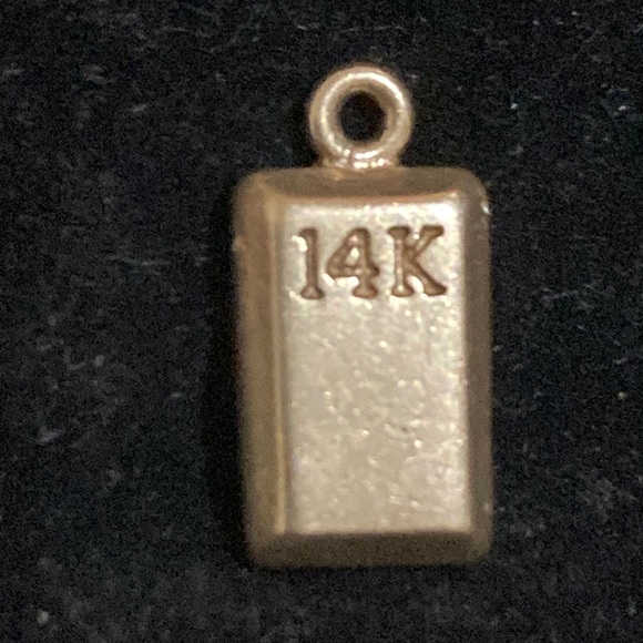 14k gold Jewelry - 14k yellow gold bar pendant or charm